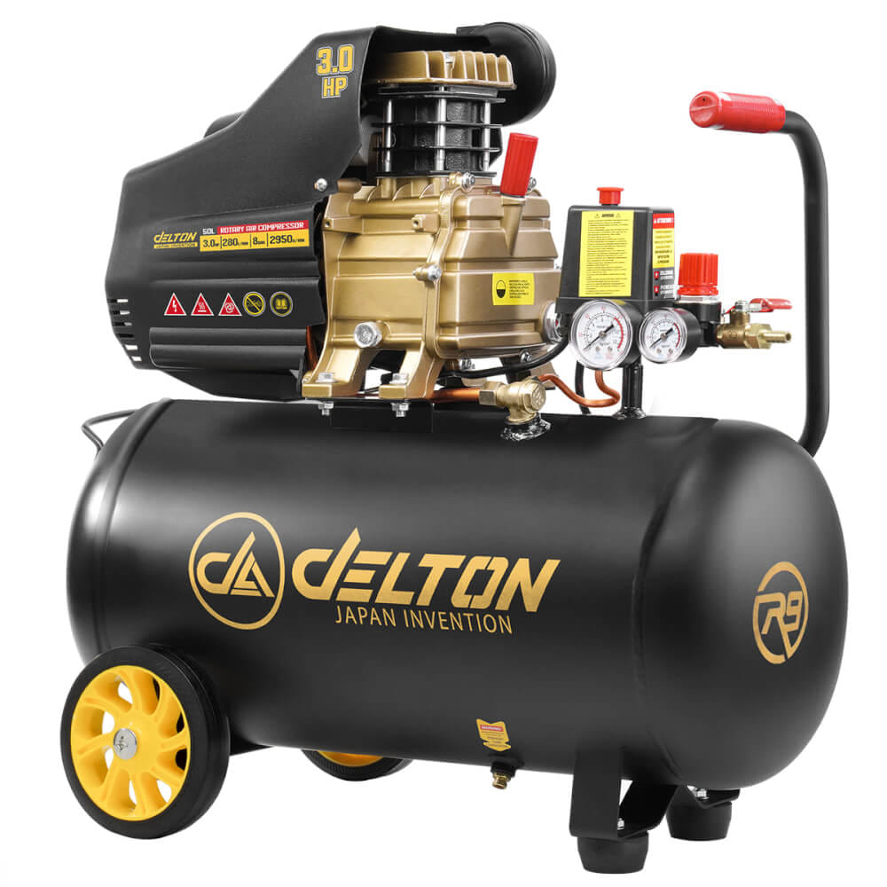 ปั๊มลมโรตารี่ DELTON รุ่น DRT-50L-R 50 ลิตร 3 แรงม้า
